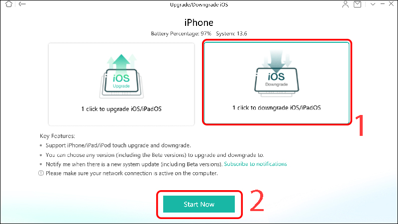 1 click to downgrade 1 click to downgrade