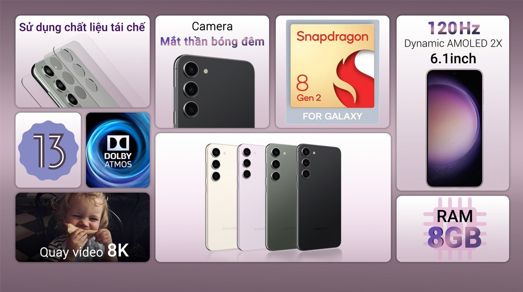 Cấu hình Samsung Galaxy S23 128GB Cấu hình Samsung Galaxy S23 128GB