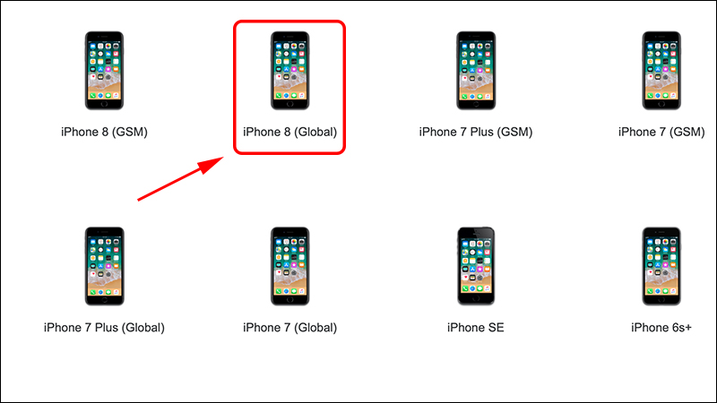 Chọn mẫu điện thoại bạn muốn hạ cấp iOS Chọn mẫu điện thoại bạn muốn hạ cấp iOS