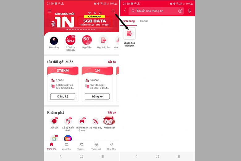 Chuẩn hóa thông tin thuê bao Viettel