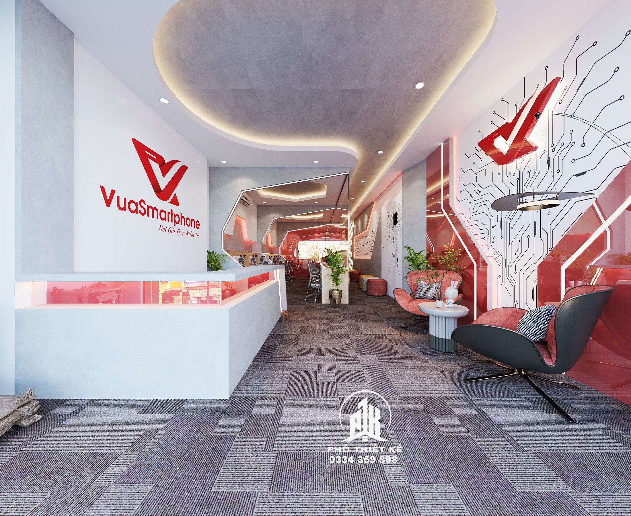 Khu vực tư vấn, thanh toán cho khách cần bố trí hợp lý Khu vực tư vấn, thanh toán cho khách cần bố trí hợp lý