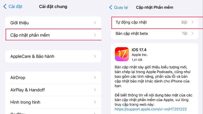 Tự động cập nhật iOS Tự động cập nhật iOS