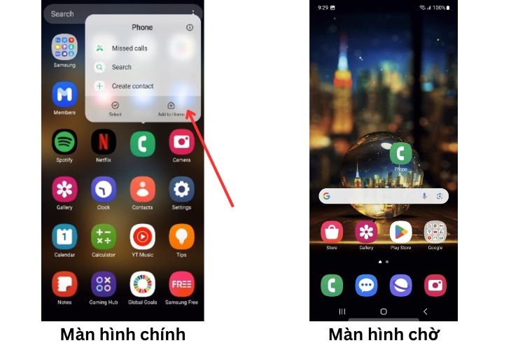 đưa ứng dụng ra màn hình điện thoại Samsung đưa ứng dụng ra màn hình điện thoại Samsung