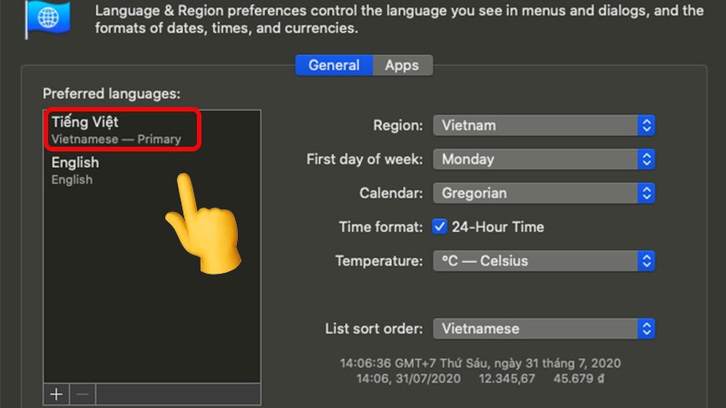 Bước 6: Tại mục Preferred Languages Bước 6: Tại mục Preferred Languages