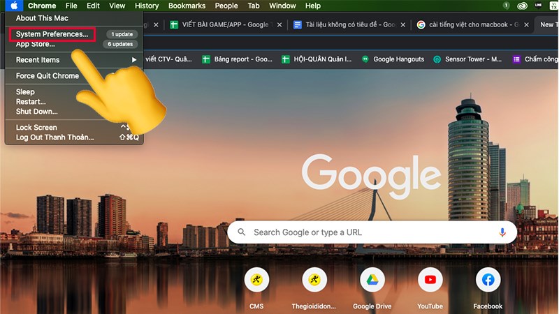 Chọn System preferences Chọn System preferences