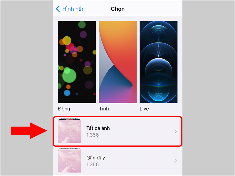 Chọn h&igrave;nh nền từ album ảnh
