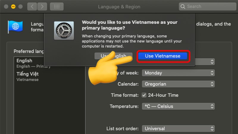 Use Vietnamese Use Vietnamese