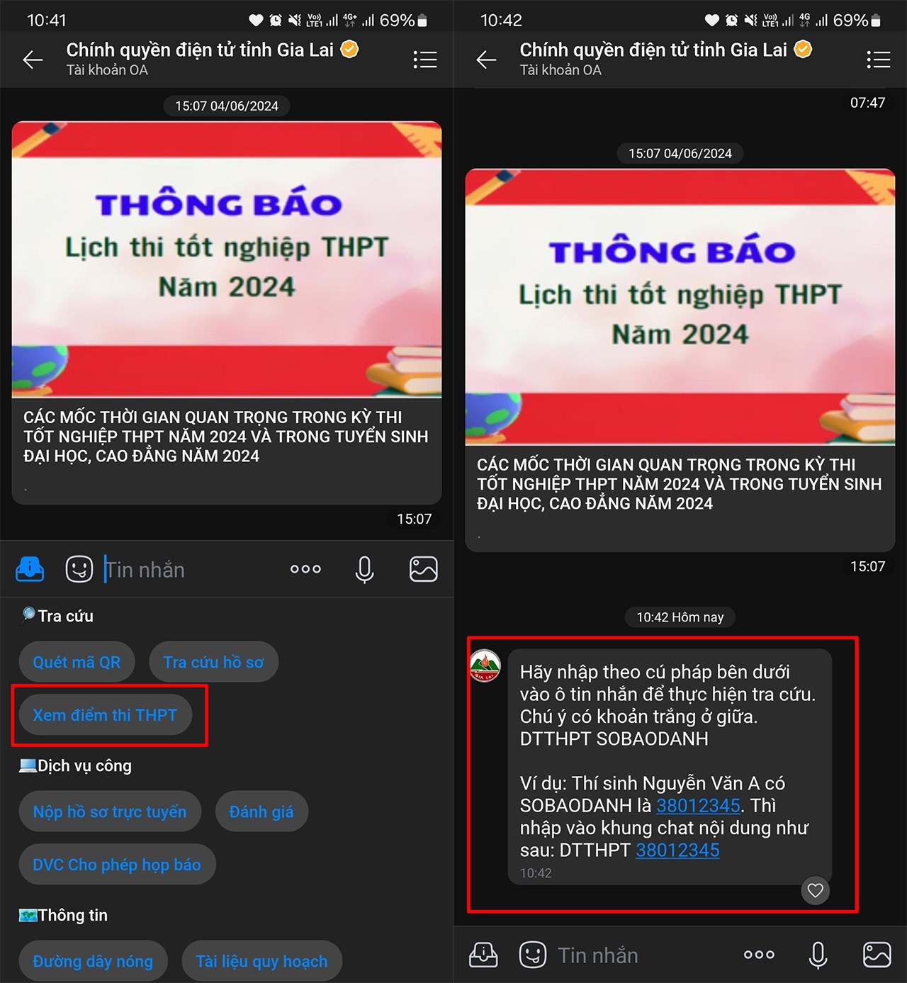 Tra cứu điểm thi THPT Quốc gia 2024 trên Zalo Tra cứu điểm thi THPT Quốc gia 2024 trên Zalo