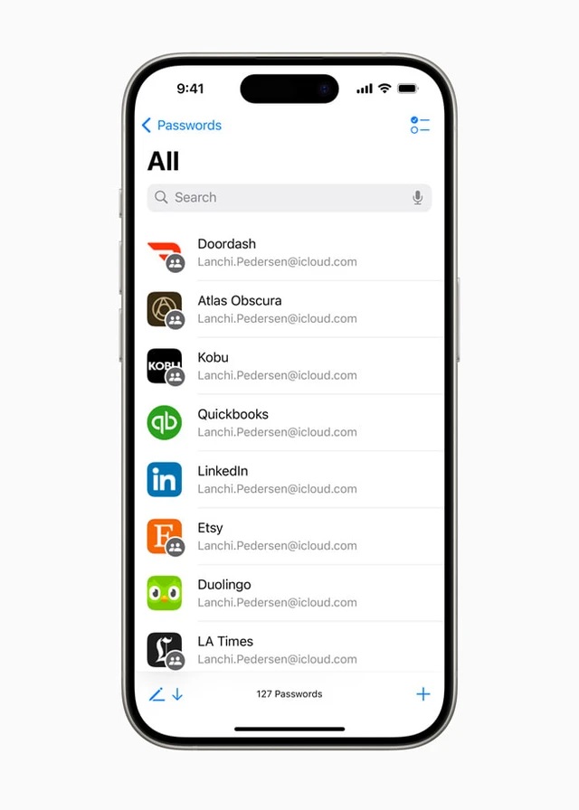Ứng dụng Mật khẩu trên ios 18 Ứng dụng Mật khẩu trên ios 18